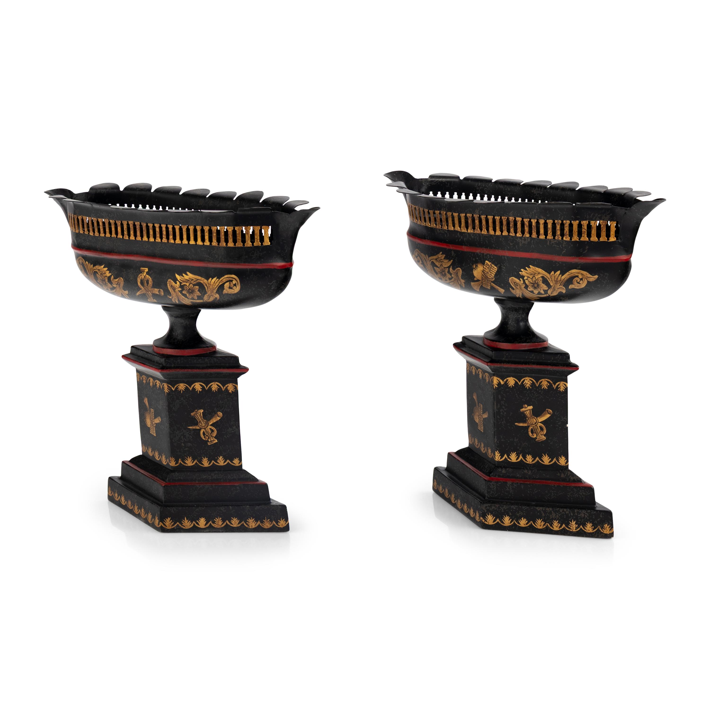 A Pair of Italian Style Tôle Jardinieres