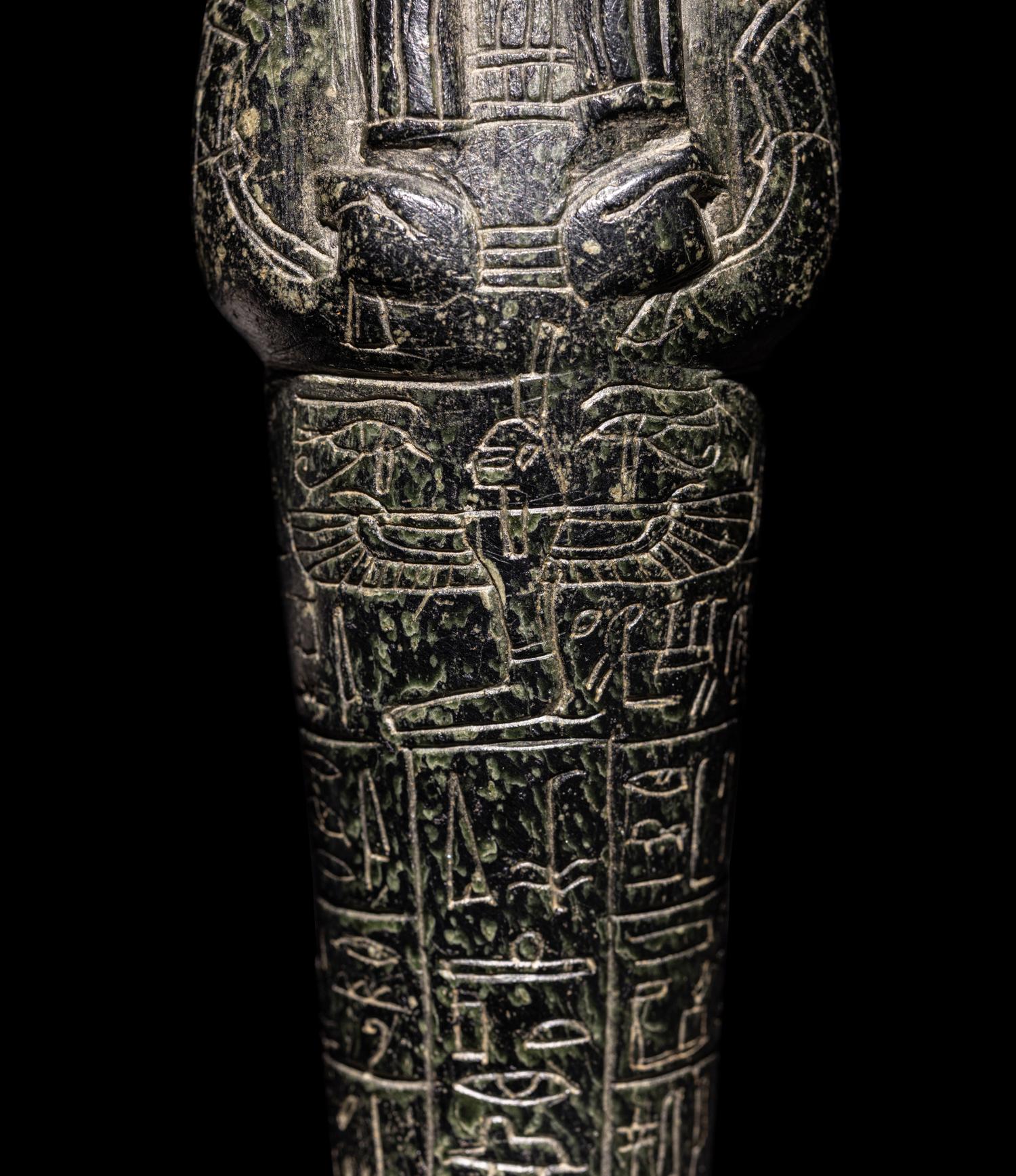 An Egyptian Serpentine Ushabti for May