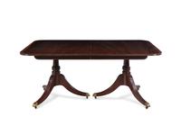 A George III Style Mahogany Double-Pedestal Dining Table