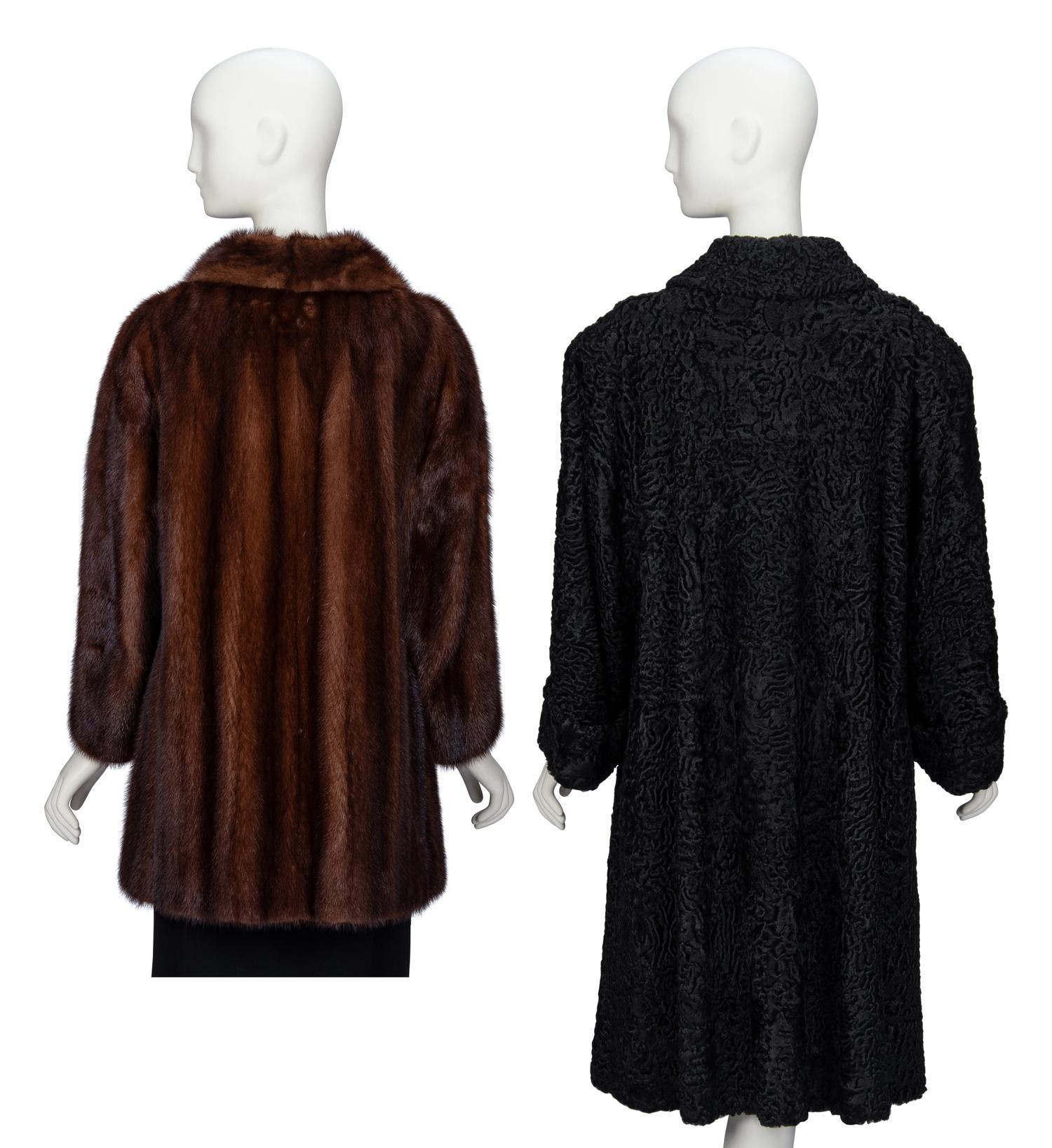 Two Fur Coats: Astrakhan and Mink