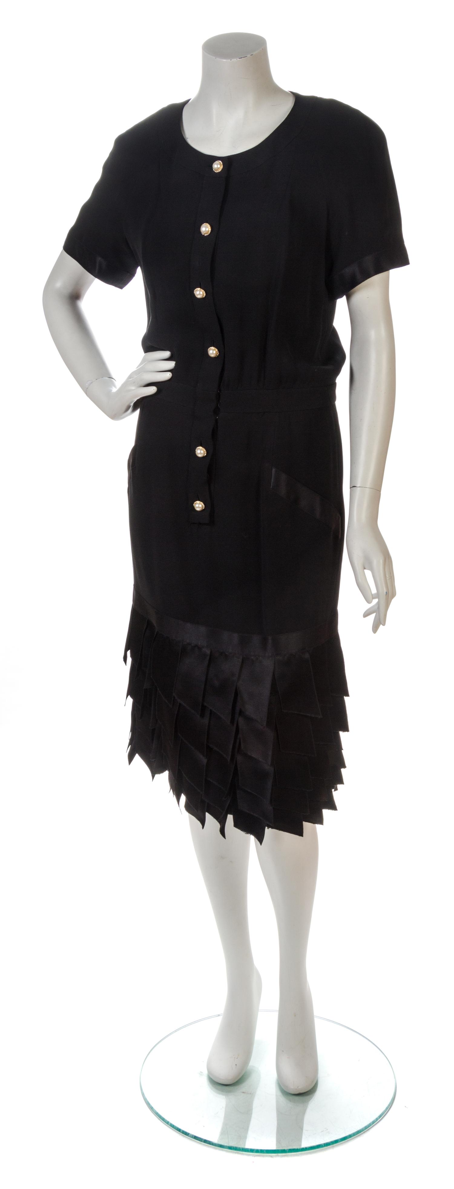 A Chanel Black Crepe Cocktail Dress,
