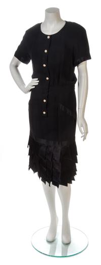 A Chanel Black Crepe Cocktail Dress,