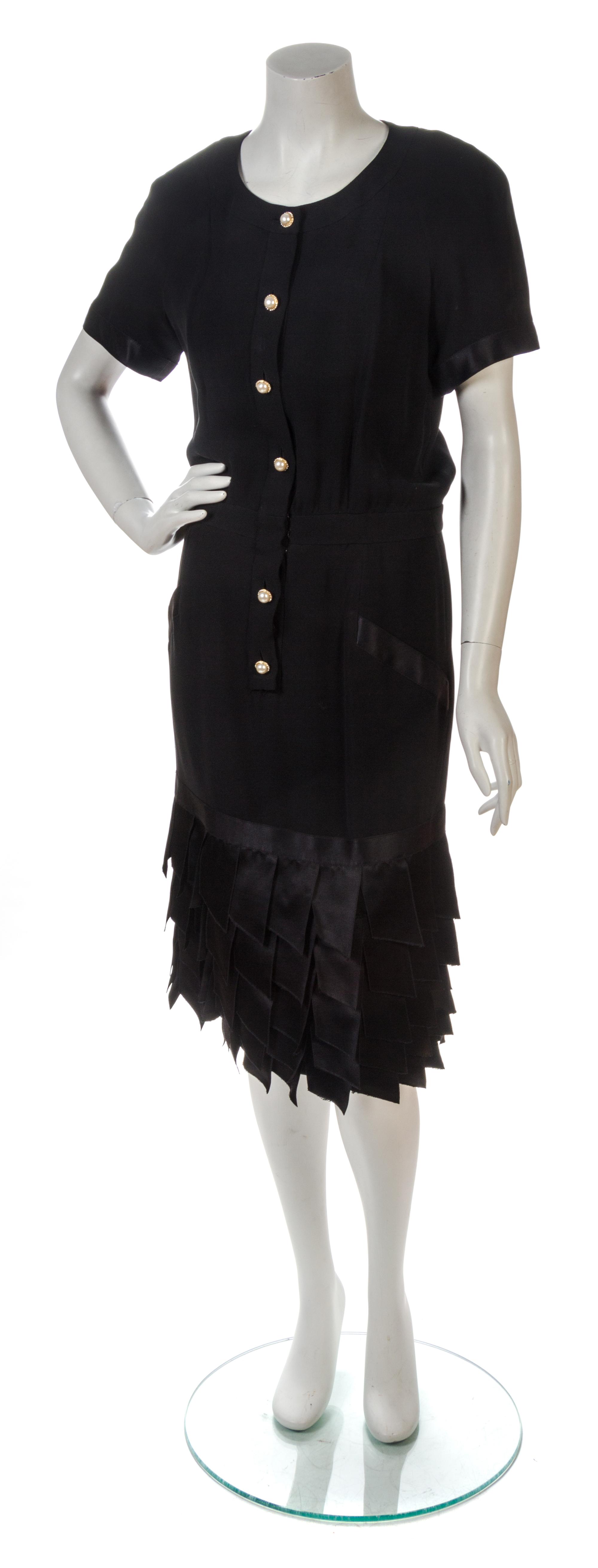 A Chanel Black Crepe Cocktail Dress,