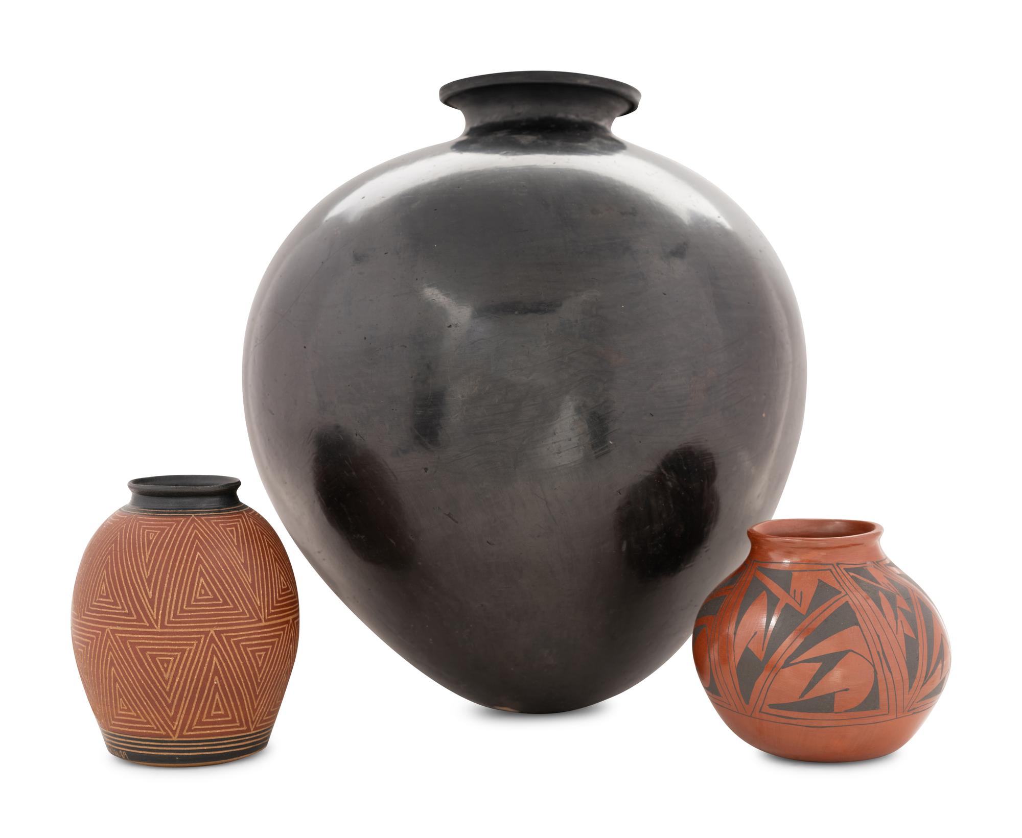Three Southwestern Clay and Ceramic Pots