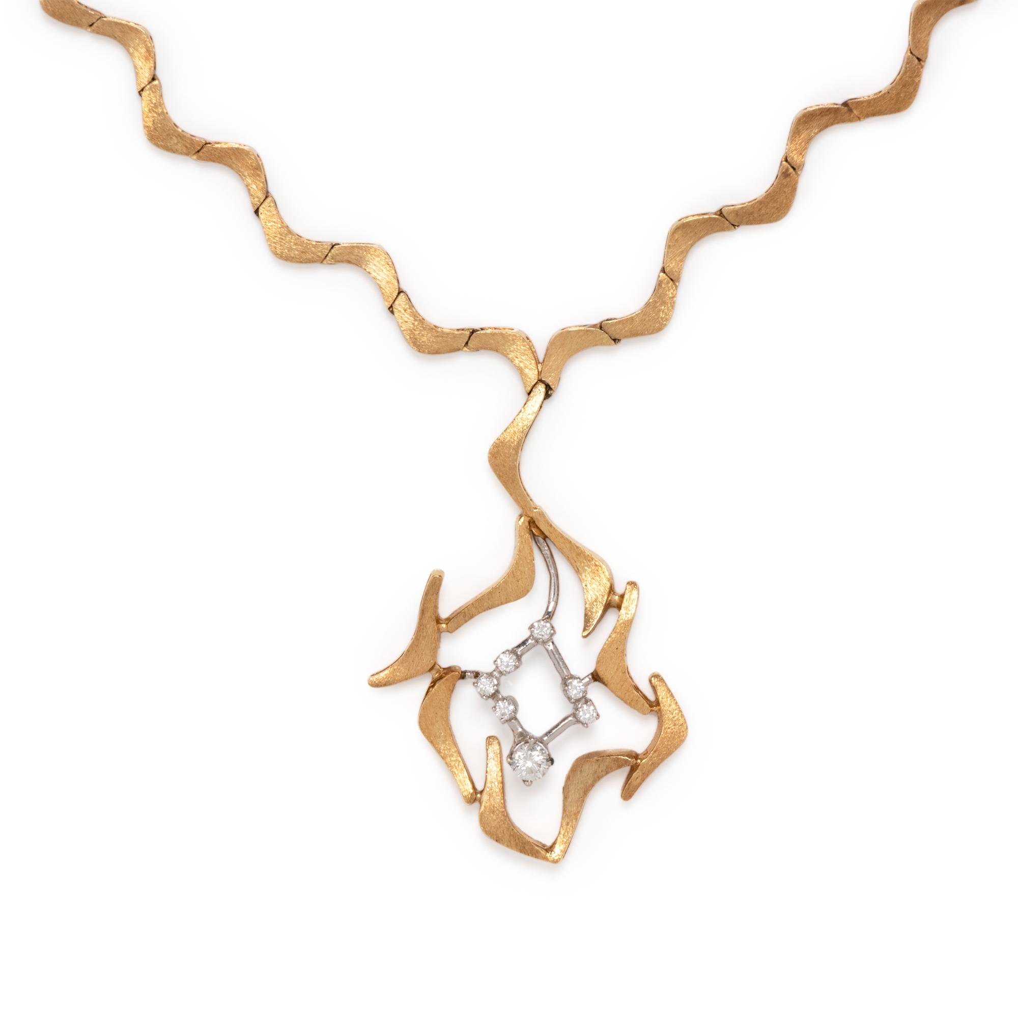 YELLOW GOLD AND DIAMOND NECKLACE