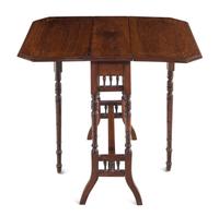 An English Rosewood and Marquetry Drop-Leaf Table