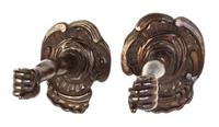 A Pair of Baroque Style Arm Form Wall Lights Height 12 1/2 x width 10 x depth 17 inches.