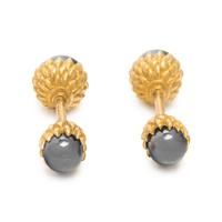 TIFFANY & CO., SCHLUMBERGER, YELLOW GOLD AND HEMATITE CUFFLINKS