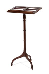 A George III Style Mahogany Bookstand and a Regency Canterbury Bookstand — 19TH CENTURY
