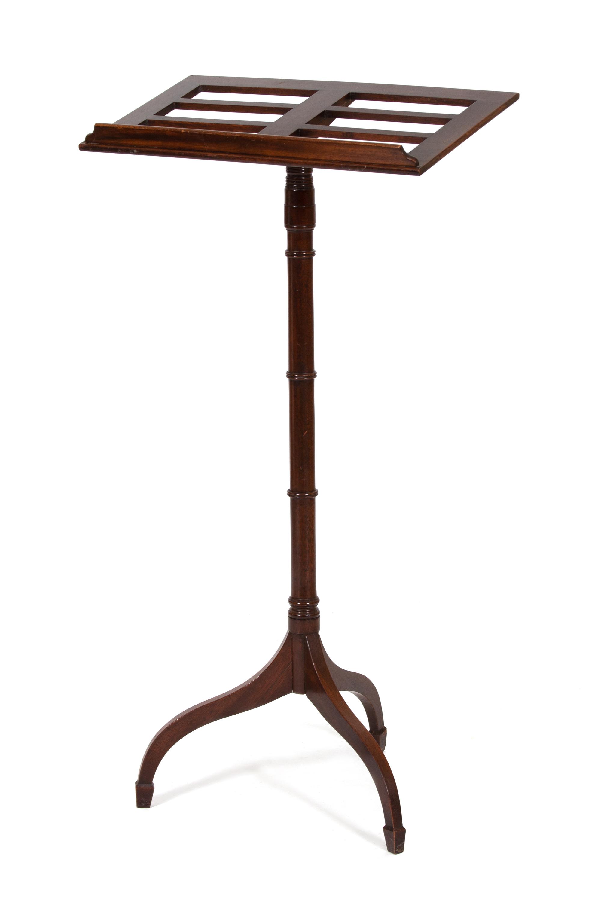A George III Style Mahogany Bookstand and a Regency Canterbury Bookstand — 19TH CENTURY