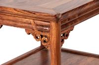 A Set of Chinese Horseshoe-Back Armchairs and Side Table, Quanyi