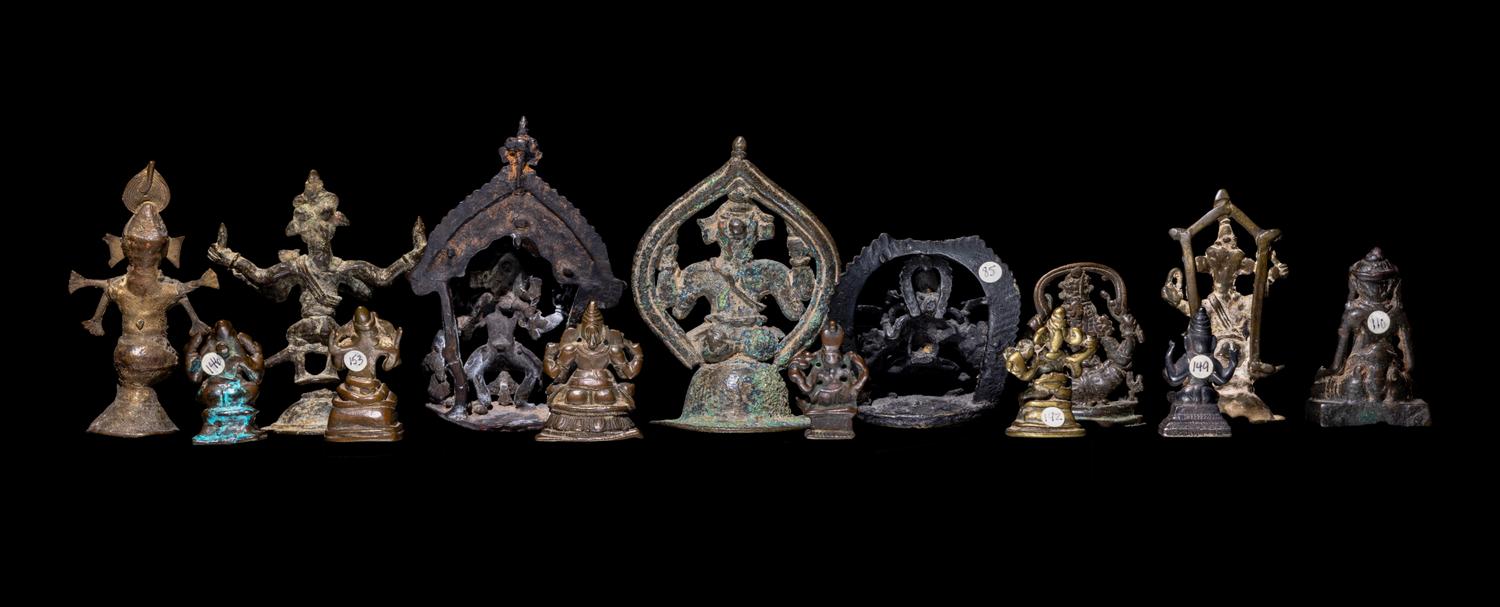 14 Indian and Southeast Asian Bronze Figures of Ganesha