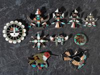 Zuni Mosaic Inlay Pins / Brooches