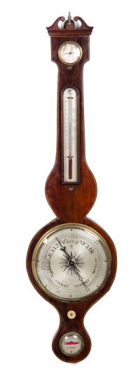 An English Mahogany Wheel Barometer Height 39 inches. — J. GATTY, 19TH CENTURY