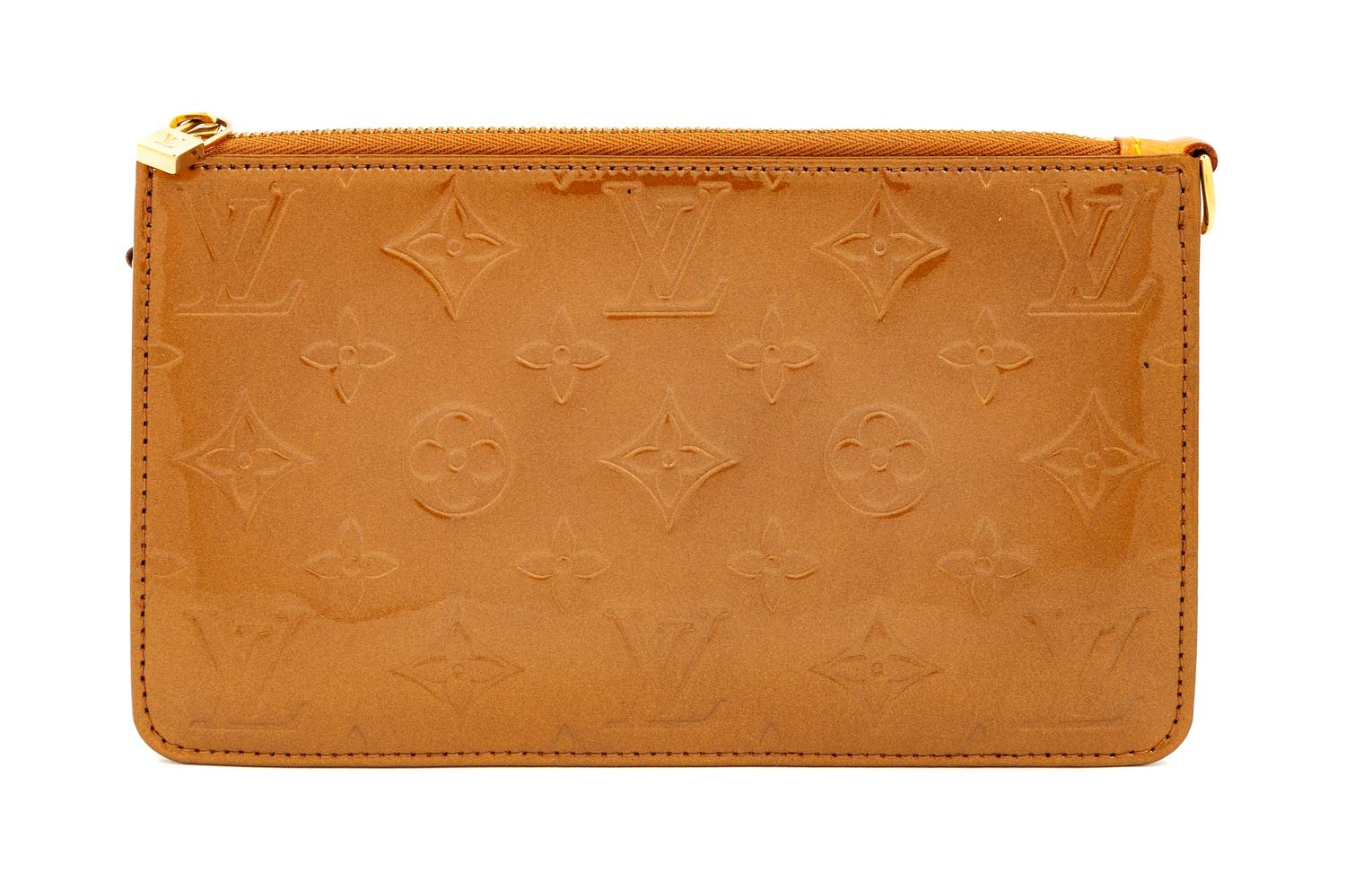 Louis Vuitton Bronze Monogram Vernis Lexington Pochette, 2000s 4.75" H x 7.75" W x 1.5" D