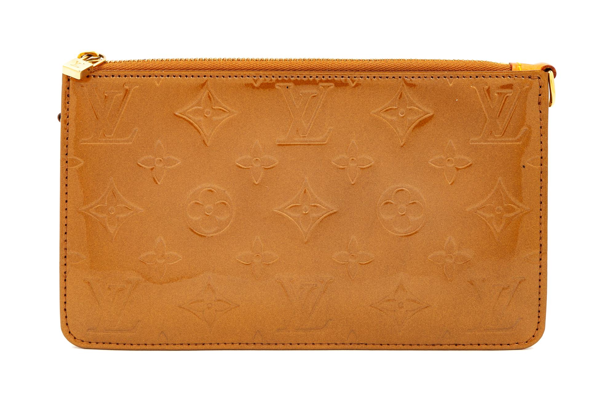 Louis Vuitton Bronze Monogram Vernis Lexington Pochette, 2000s 4.75" H x 7.75" W x 1.5" D