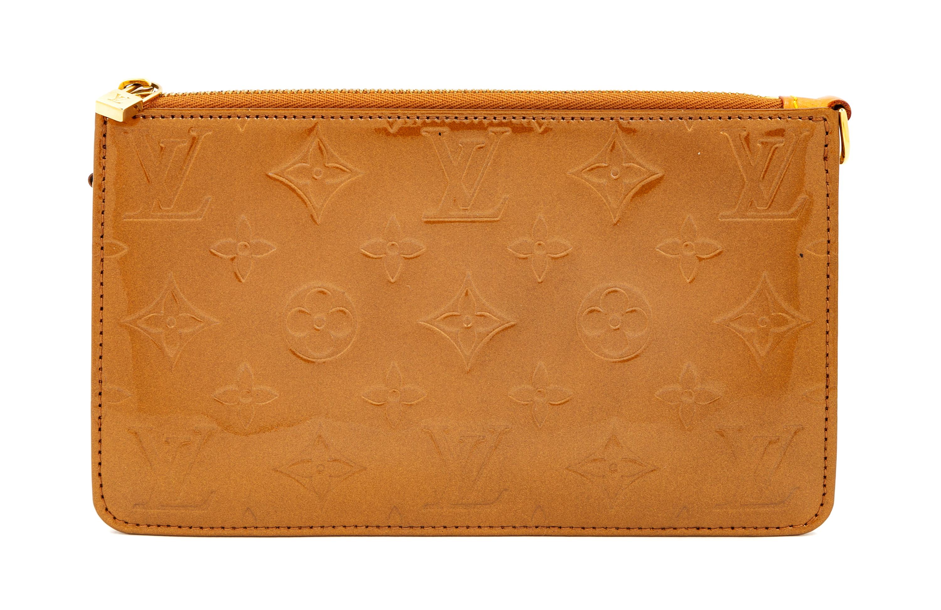 Louis Vuitton Bronze Monogram Vernis Lexington Pochette, 2000s 4.75" H x 7.75" W x 1.5" D