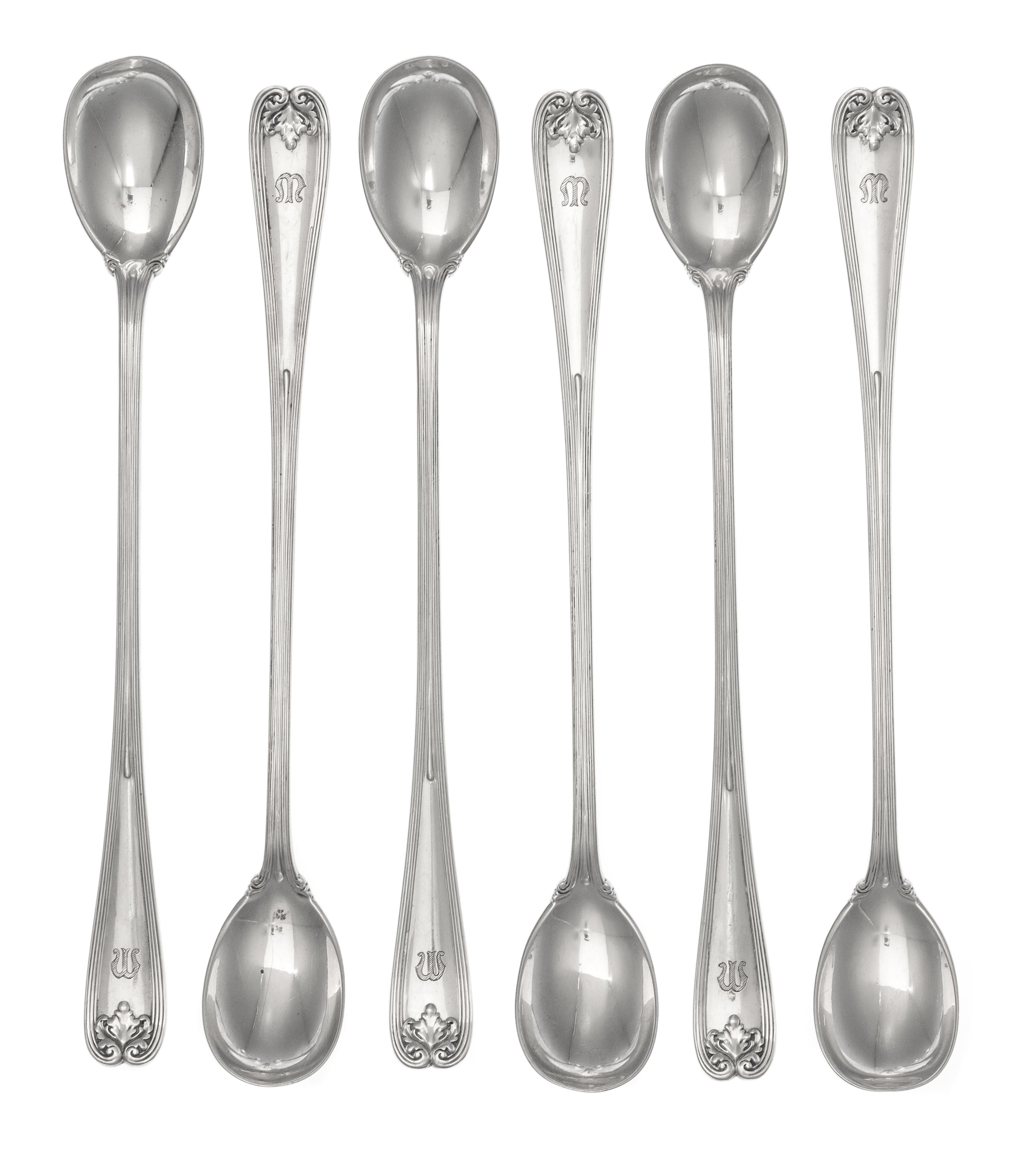 A Set of Twelve American Silver Iced Tea Spoons, Tiffany & Co., New York, NY,