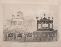 [LINCOLN, Abraham (1809-1865)]. RUGER, Albert, artist. Funeral Car Used at the Obsequies of the Late President Lincoln . Cincinnati, OH: Ehrgott, Forbiger & Co., 1865.