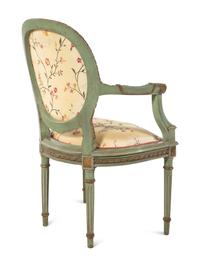 A Louis XVI Style Painted Fauteuil