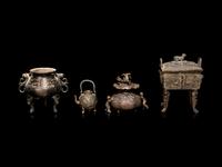 Nine Chinese Bronze Incense Wares