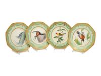 A Set of Eight Royal Worcester Porcelain Plates with Painted Birds from Audubon's Birds of America