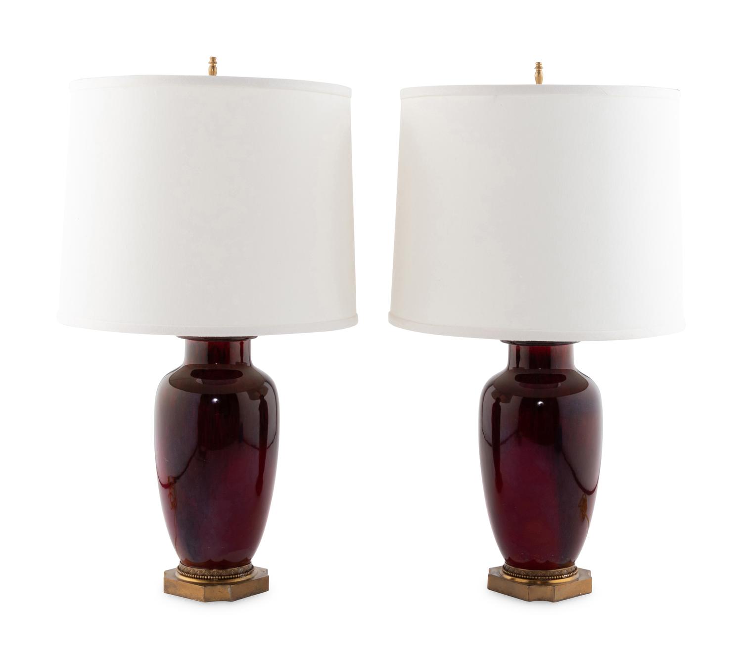 A Pair of Contemporary Porcelain Lamps