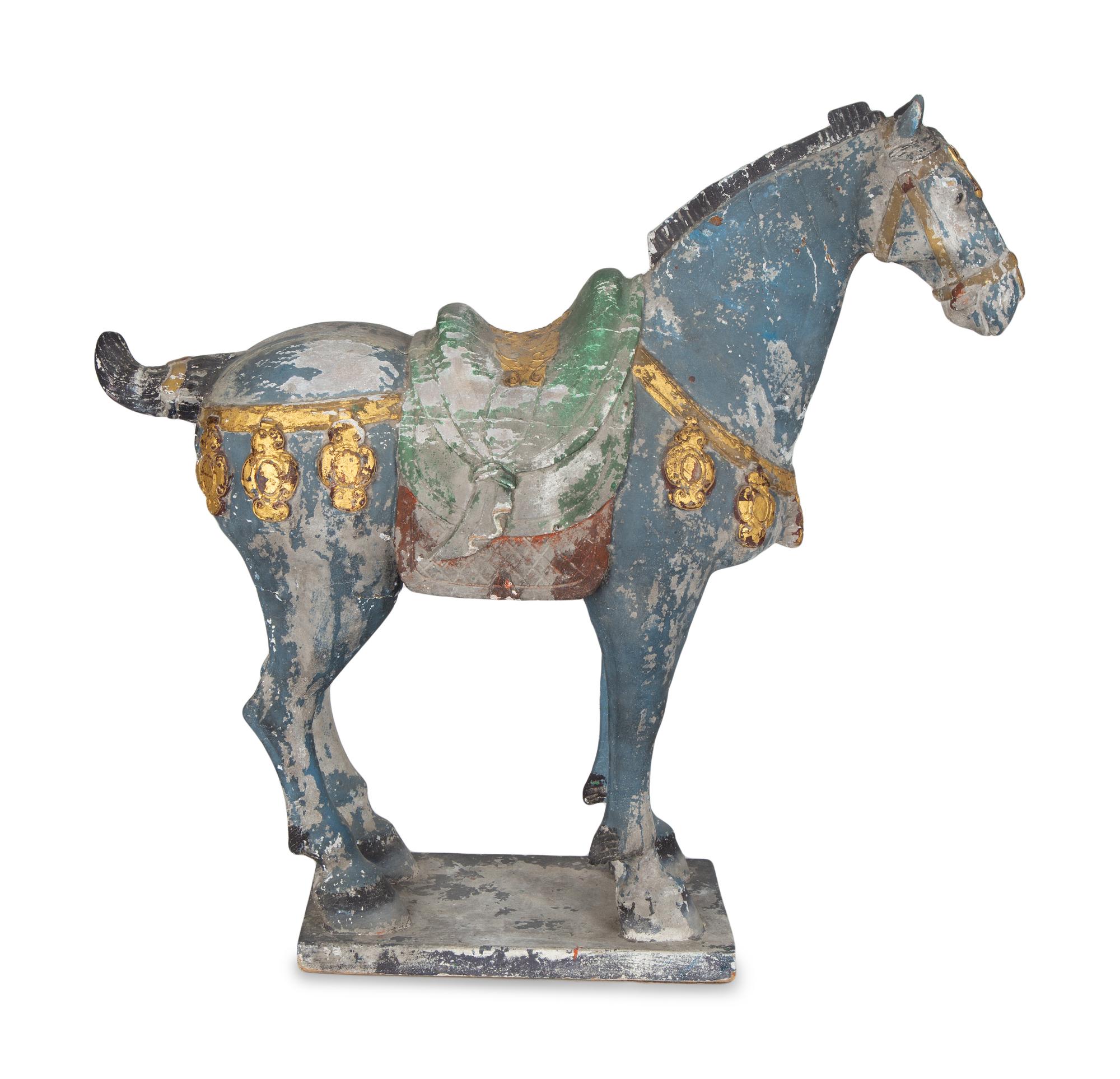 A Chinese Painted and Carved Wood Model of a Horse — EARLY 20TH CENTURY