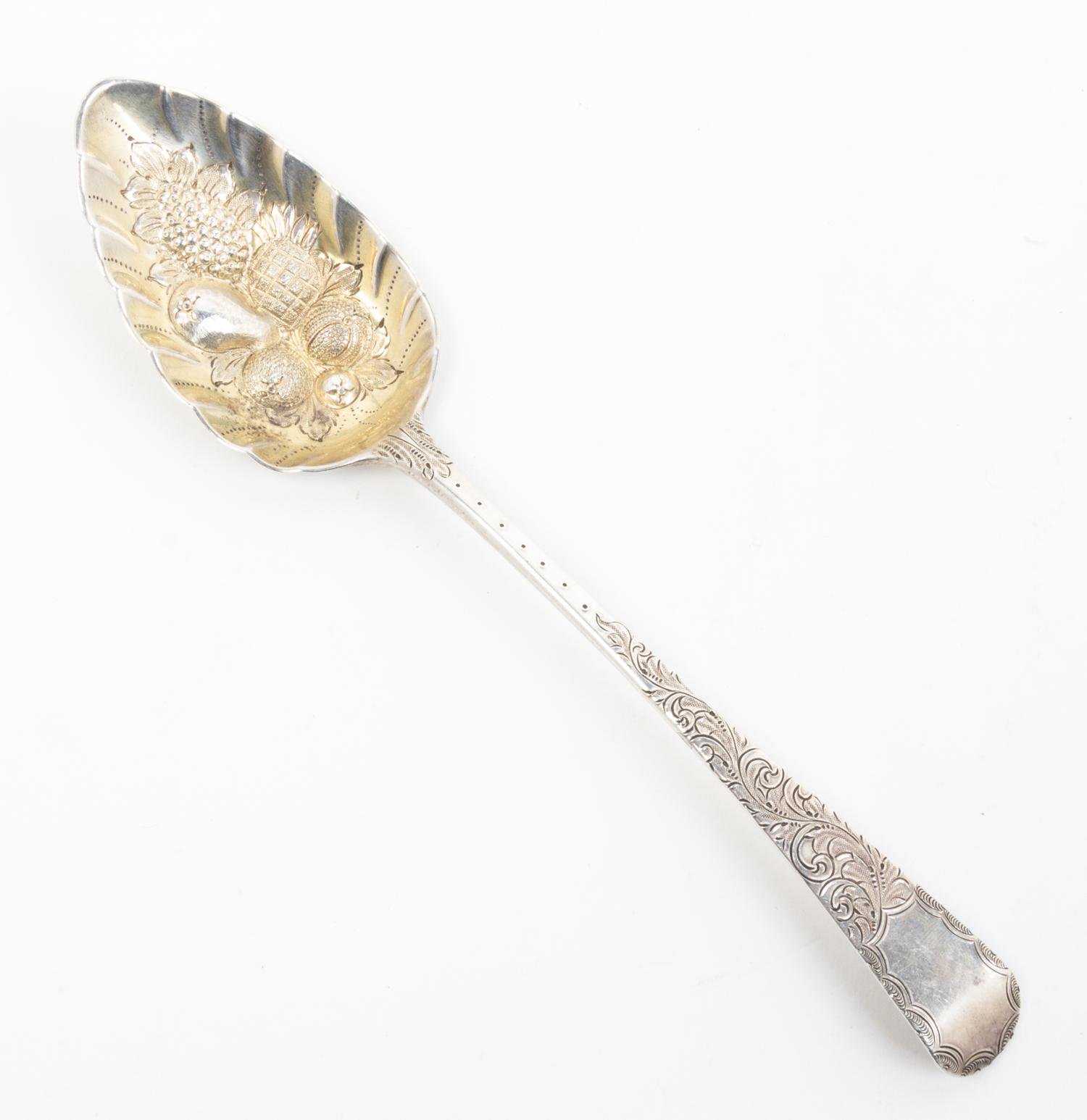 A George III Silver Berry Spoon, Solomon Houghman, London, 1796,