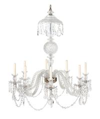An English Cut Glass Eight-Light Chandelier