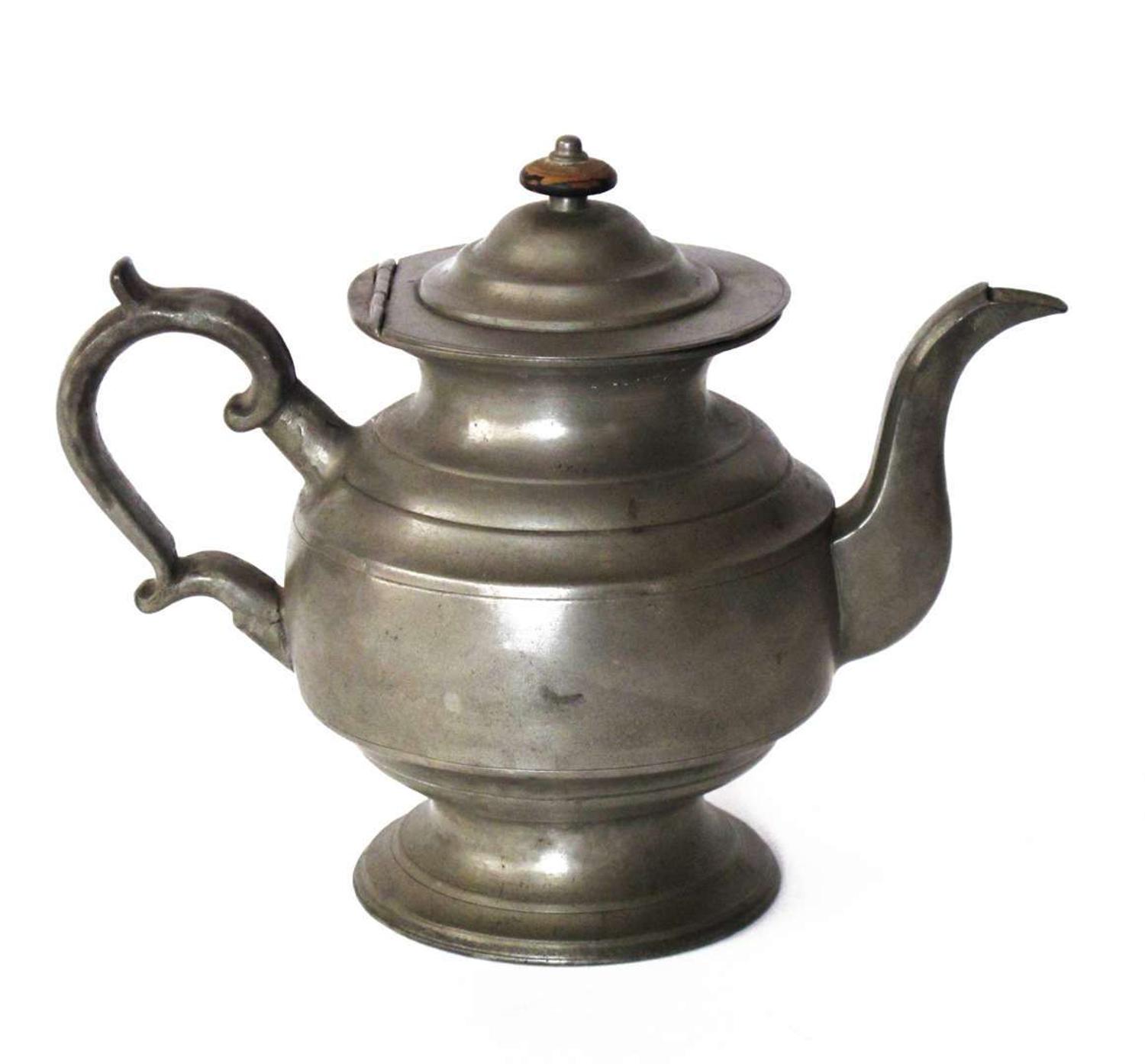 Pewter teapot circa 1835