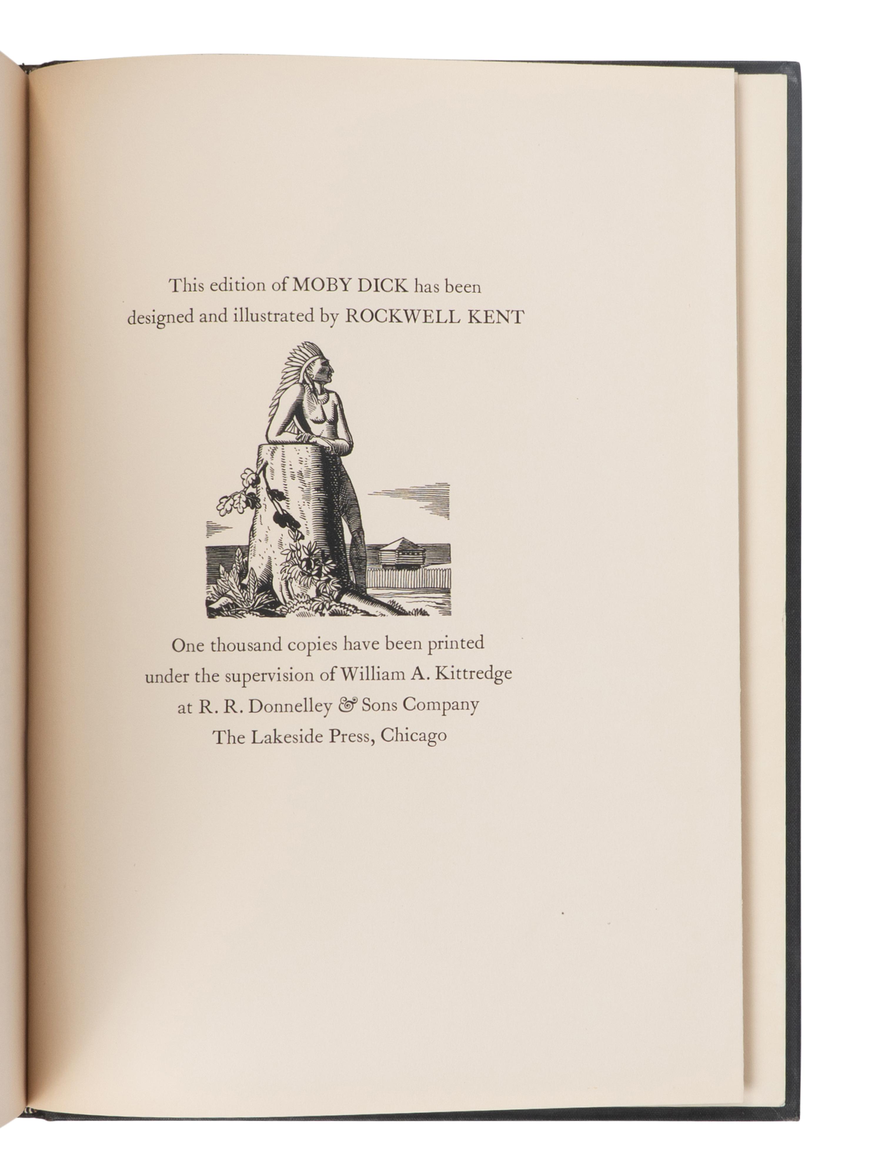 [LAKESIDE PRESS]. [KENT, Rockwell, illustrator (1882-1971)]. -- MELVILLE, Herman (1819-1891). Moby Dick . Chicago: The Lakeside Press, 1930.