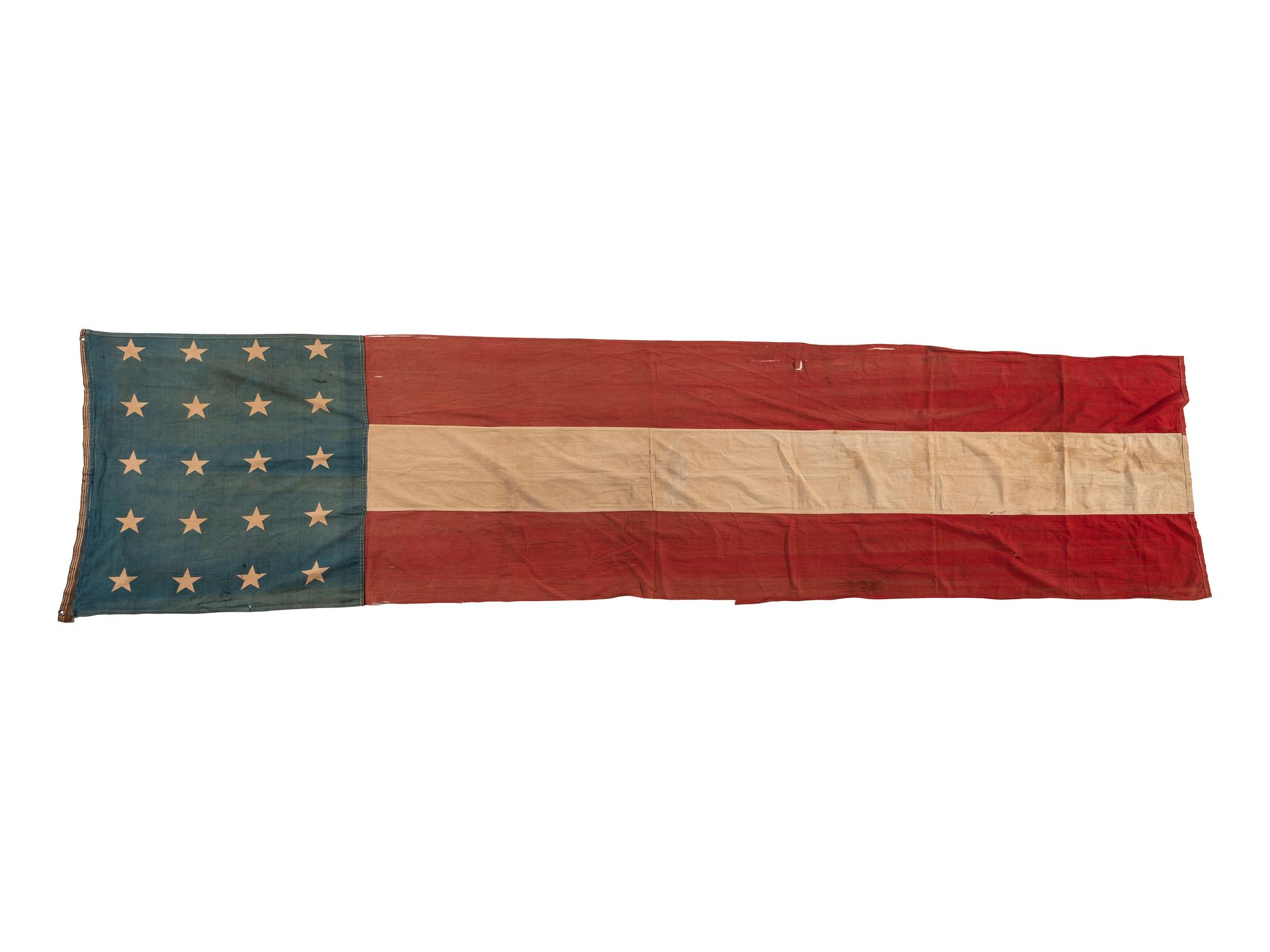 [FLAGS]. 20-star American flag/banner. Ca 1876 or later.