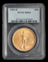 A United States 1923-D St. Gaudens $20 Gold Coin