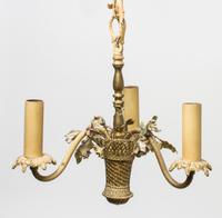 A French Gilt Metal Three-Light Fixture, Height 15 inches.
