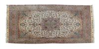 A Silk and Cotton Qum Pictorial Rug 16 feet 10 inches x 11 feet 7 inches. — 20TH CENTURY