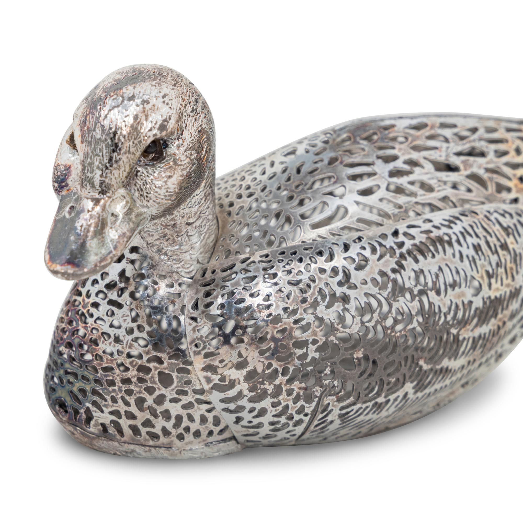 A Pair of Christofle Silver-Plate Duck Figures