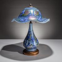 Charles Lotton (American, 1935–2021) — Blue Iris and Cypriot Lamp, c. 2004