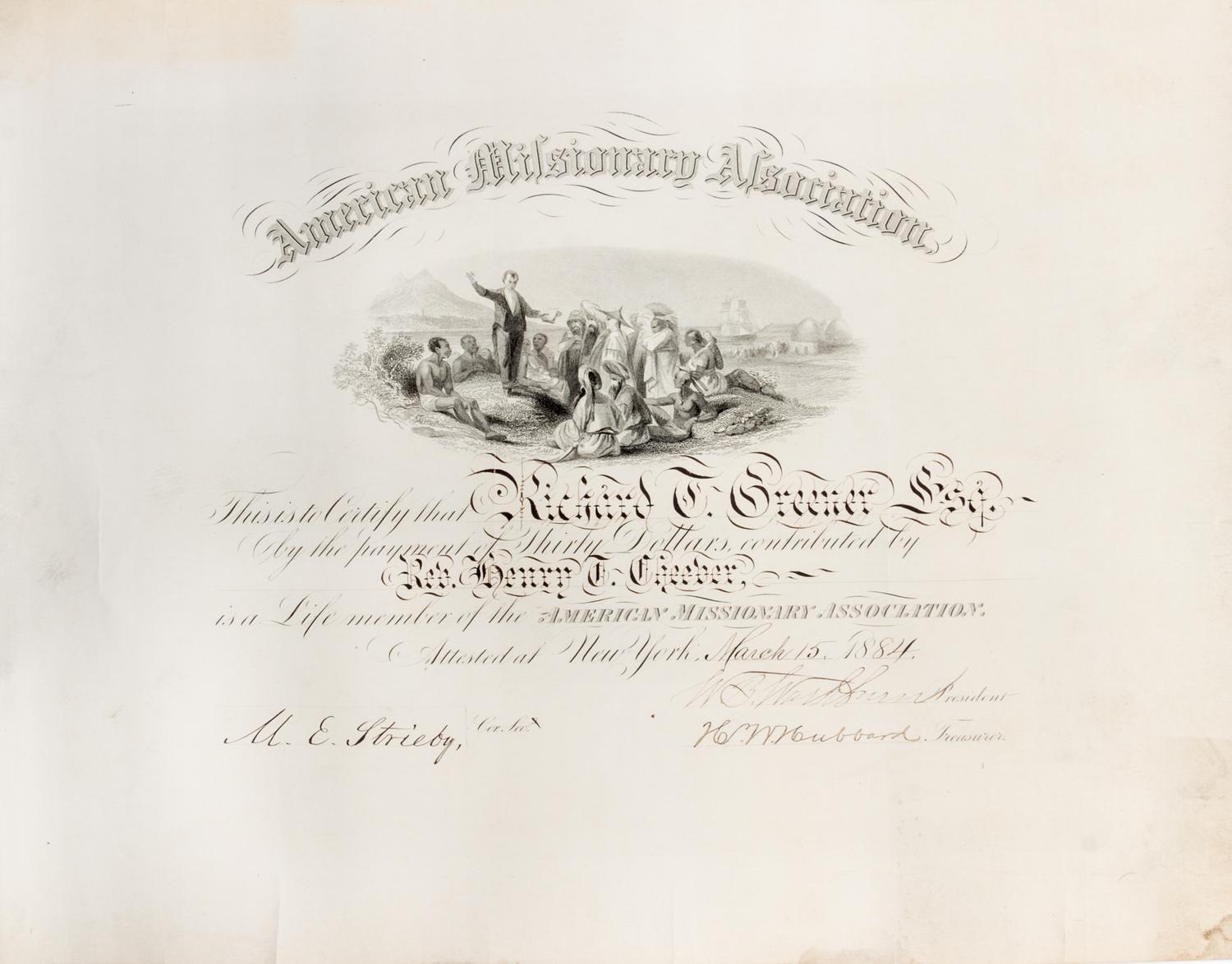(AFRICAN-AMERICANA) GREENER, RICHARD THEODORE. Archive of 5 documents and books re: first African-American graduate of Harvard