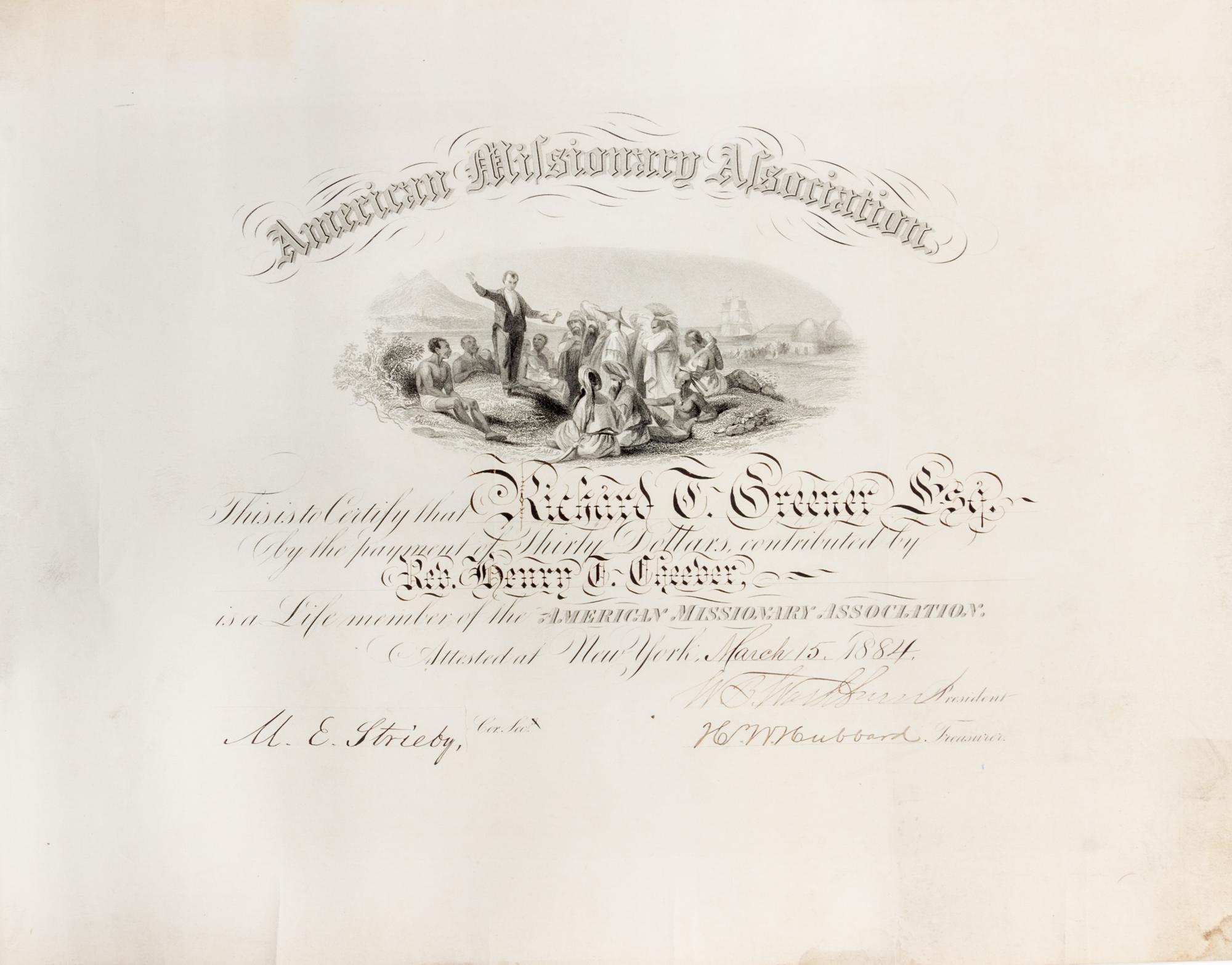 (AFRICAN-AMERICANA) GREENER, RICHARD THEODORE. Archive of 5 documents and books re: first African-American graduate of Harvard