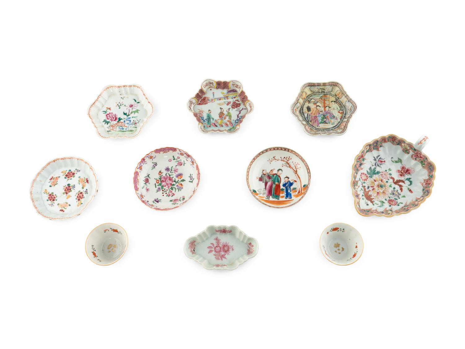 Ten Chinese Export Famille Rose Porcelain Articles