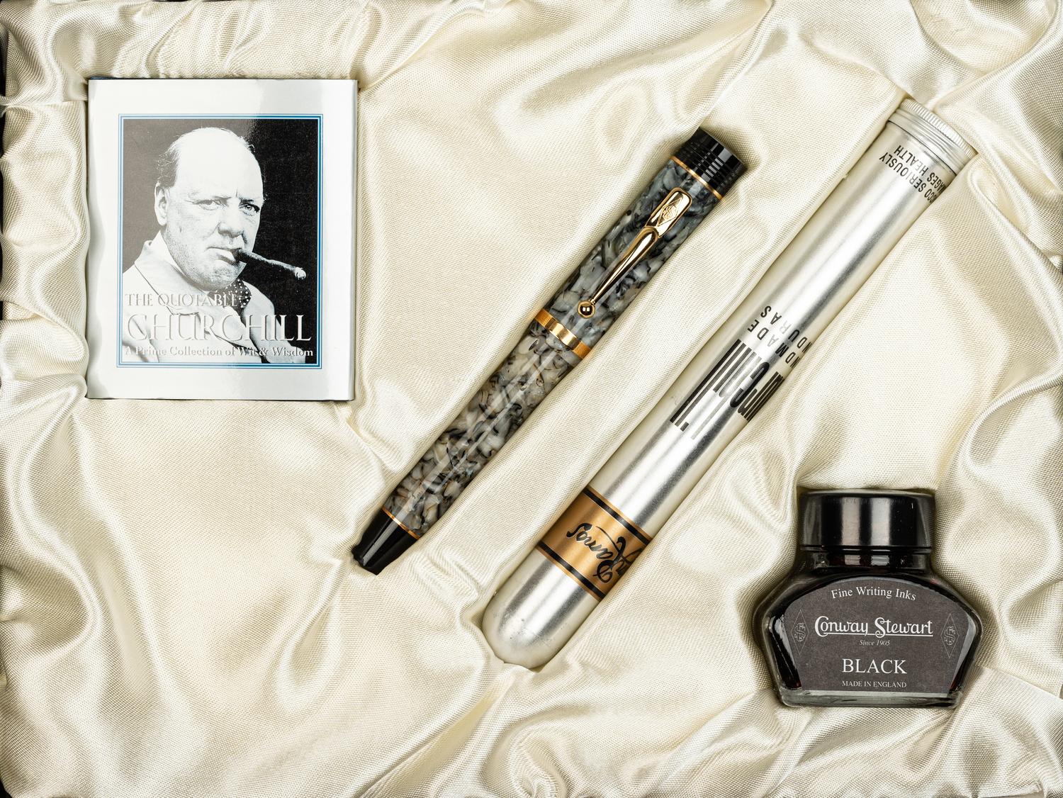 Conway Stewart: Churchill-White Tiger Limited Edition Fountain Pen and Ink Set