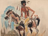 Indian Brave on Horseback