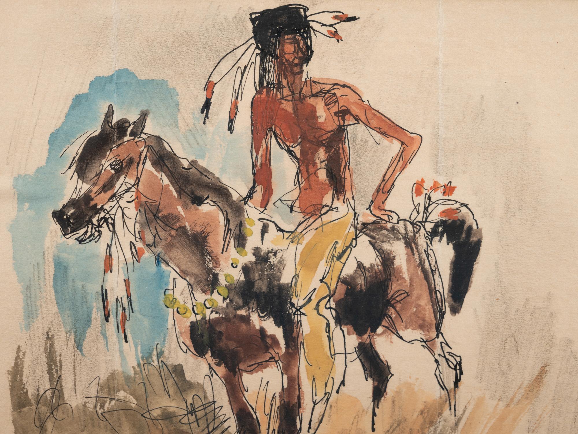 Indian Brave on Horseback