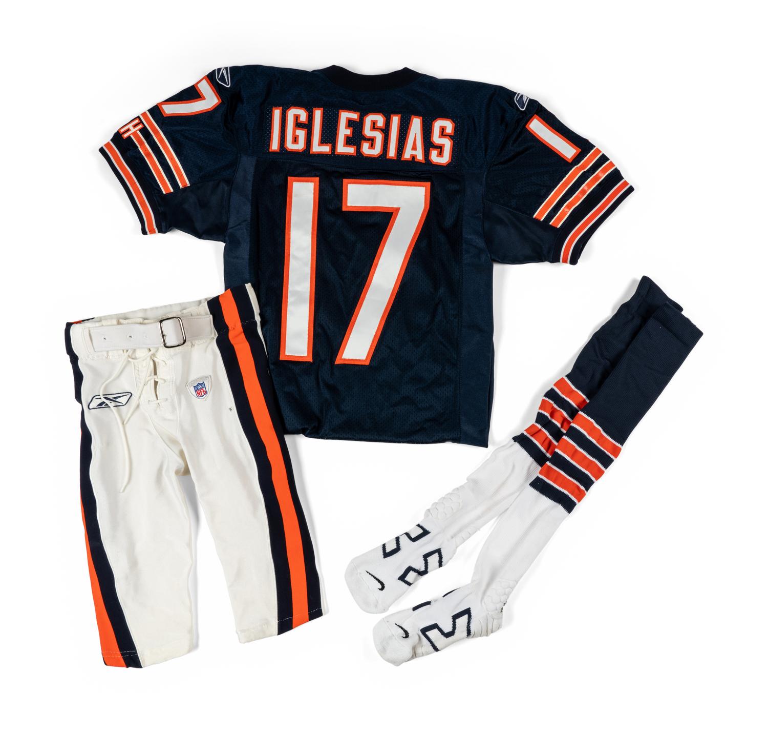 A Unique Juaquin Iglesias Chicago Bears Game Worn Full Uniform Set