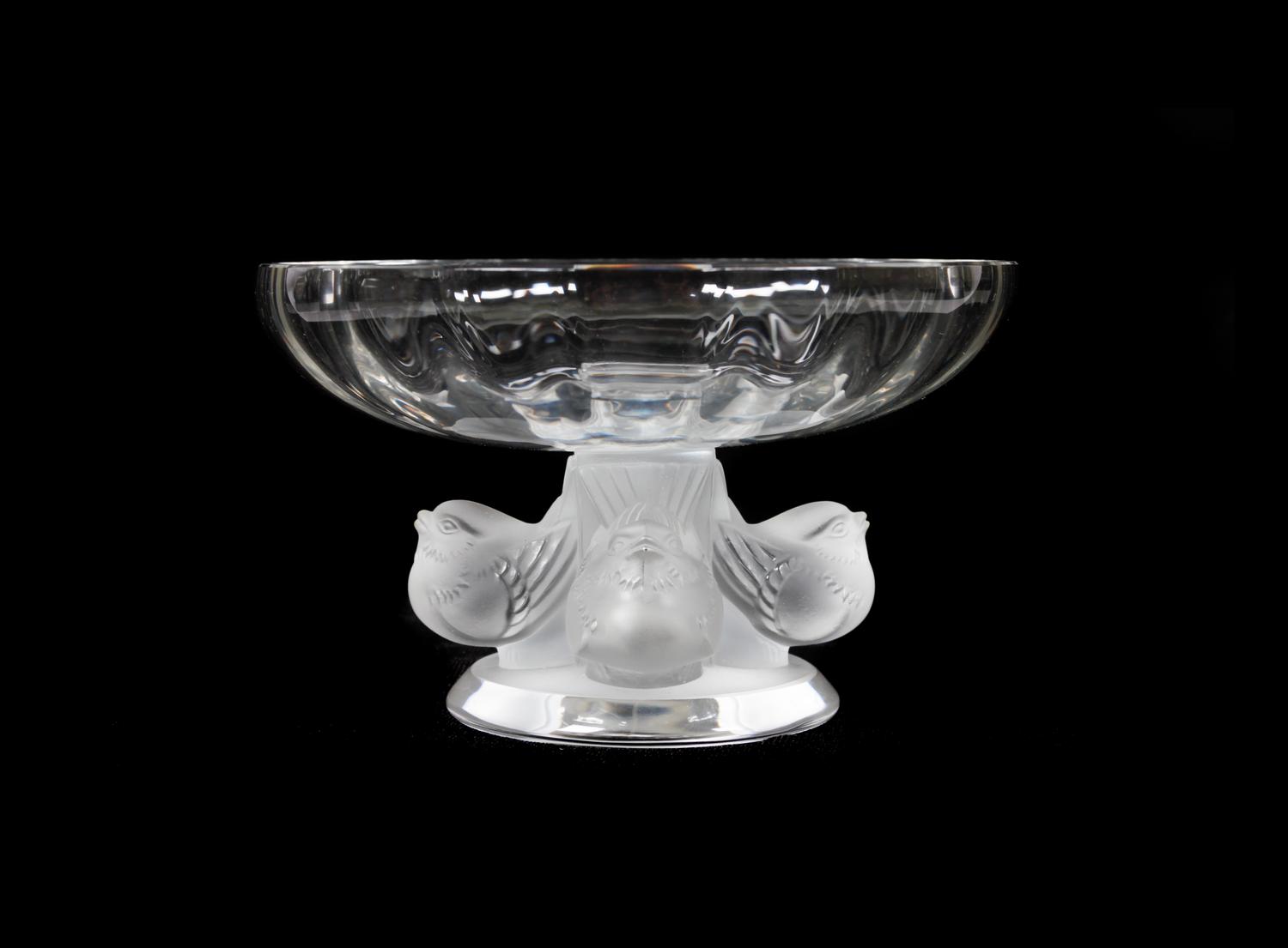 Two Lalique Molded and Frosted Glass Articles