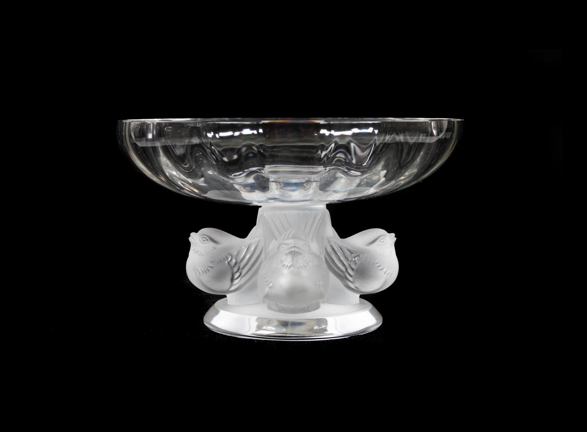 Two Lalique Molded and Frosted Glass Articles