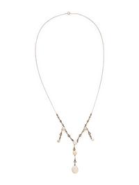 EDWARDIAN, NATURAL PEARL AND DIAMOND NECKLACE