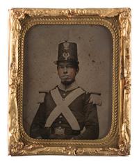 [MILITIA]. Ninth plate ambrotype of a New England militia private. [Boston: G.L. Whitaker], n.d.