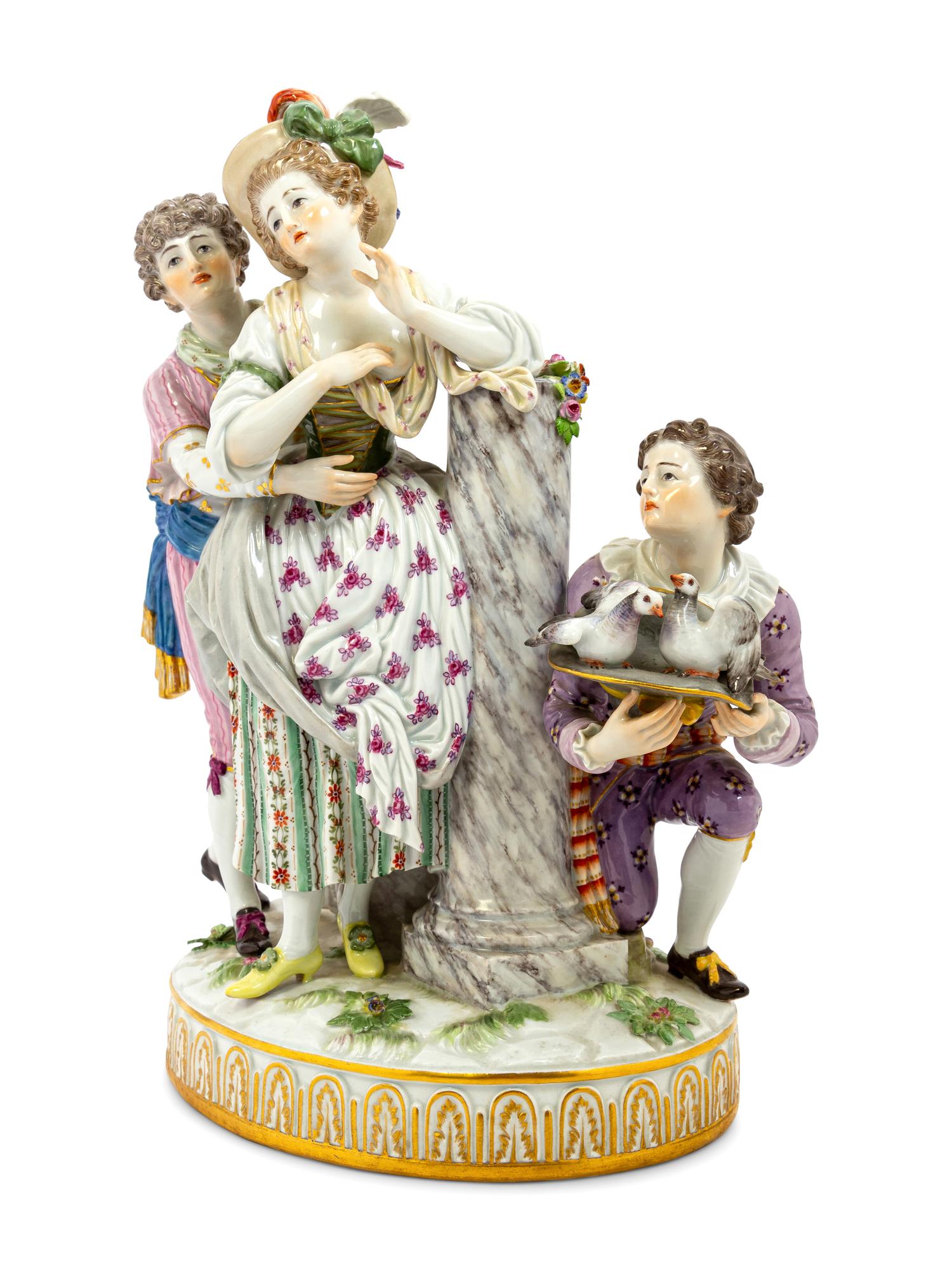 A Meissen Porcelain Gallant Grouping